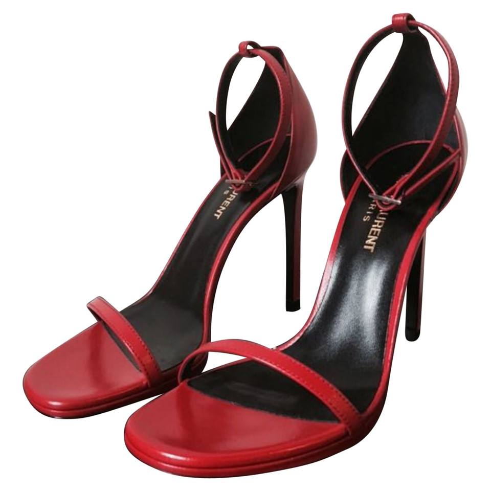 Saint Laurent Jane Leren rood sandals