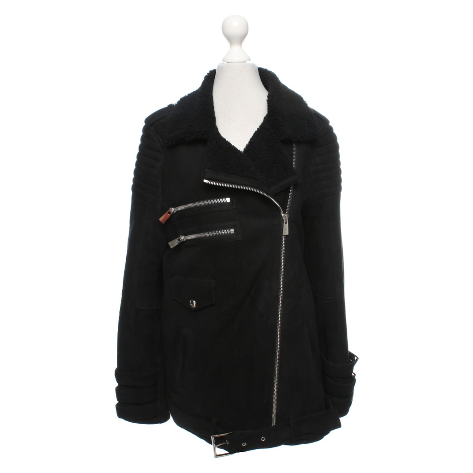 Anine Bing Veste/Manteau en Fourrure en Noir