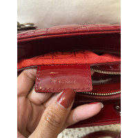 Christian Dior Lady Dior Large Lakleer in Rood
