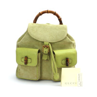 Gucci Bamboo Backpack in Pelle in Verde