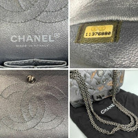 Chanel Classic Flap Bag Leer in Zilverachtig