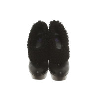 Navyboot Pumps/Peeptoes aus Leder in Schwarz