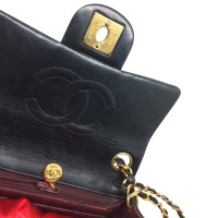 Chanel Classic Flap Bag Mini Square Leer in Zwart