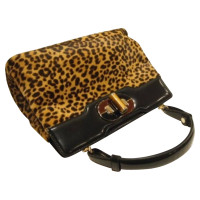 Bulgari shoulder bag in leather and animaltieur print