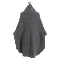 Ferre Poncho in lana grigio
