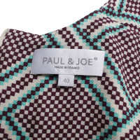 Paul & Joe robe modelée en violet / bleu / blanc