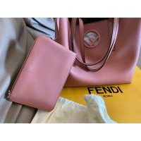 Fendi Kan I Logo Leer in Roze