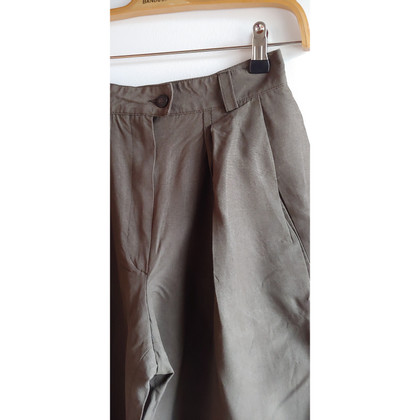René Lezard Trousers Silk in Grey