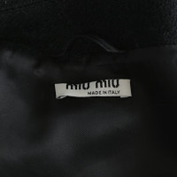 Miu Miu Jacket/Coat Canvas in Black