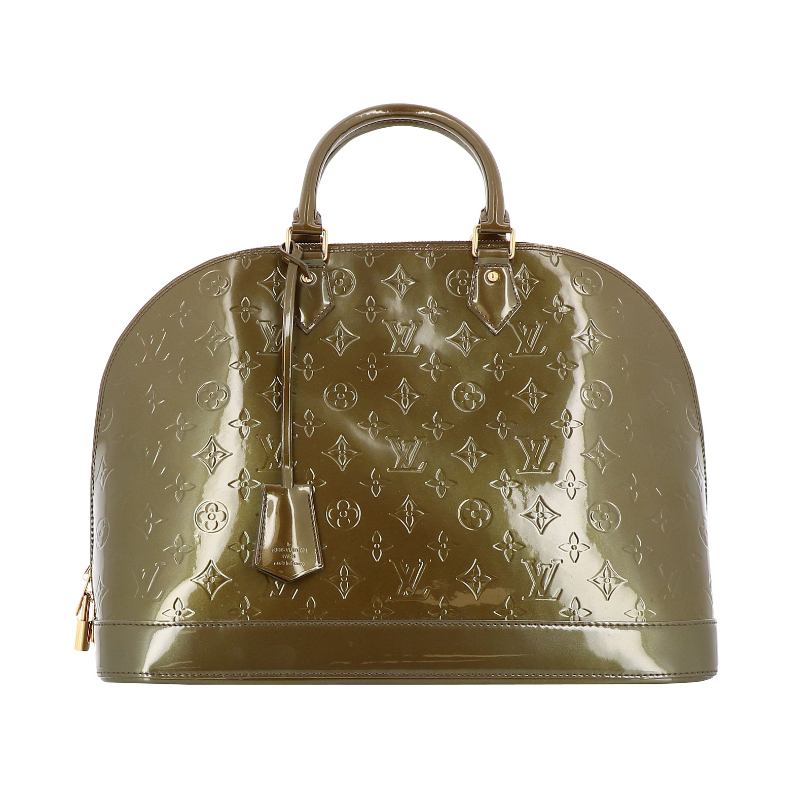 Louis Vuitton Alma Patent leather in Khaki - Second Hand Louis Vuitton Alma Patent  leather in Khaki buy used for 1535€ (4870193)