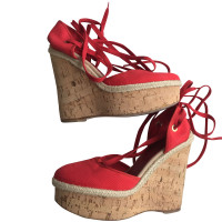 Dolce & Gabbana Chaussures compensées en Coton en Rouge
