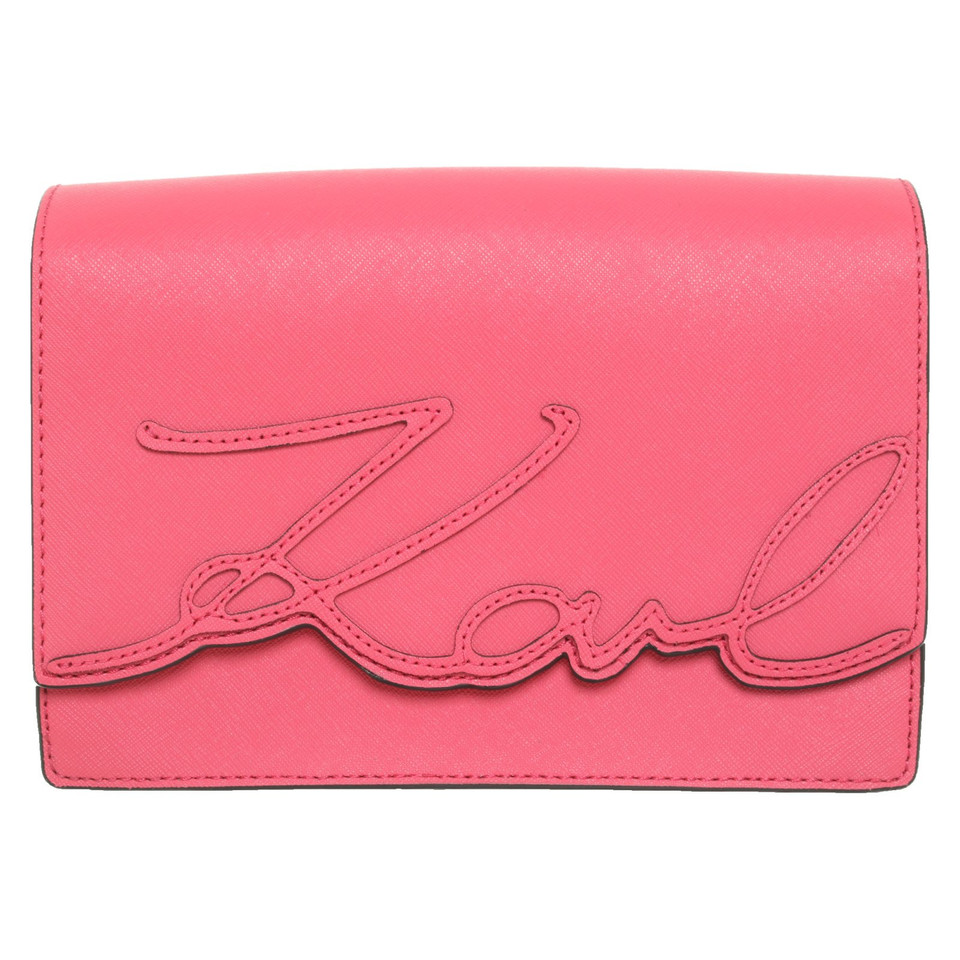 Karl Lagerfeld Umhängetasche aus Leder in Rosa / Pink