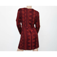 Antik Batik Kleid aus Viskose in Rot