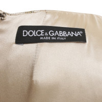 Dolce & Gabbana Goldfarbenes Brokatkleid mit Muster