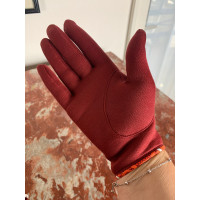 Hermès Handschuhe aus Seide in Rot
