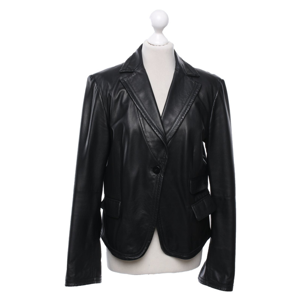 Armani Collezioni Blazer Leather in Black