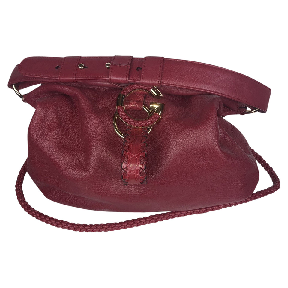 Gucci Handtasche aus Leder in Rot