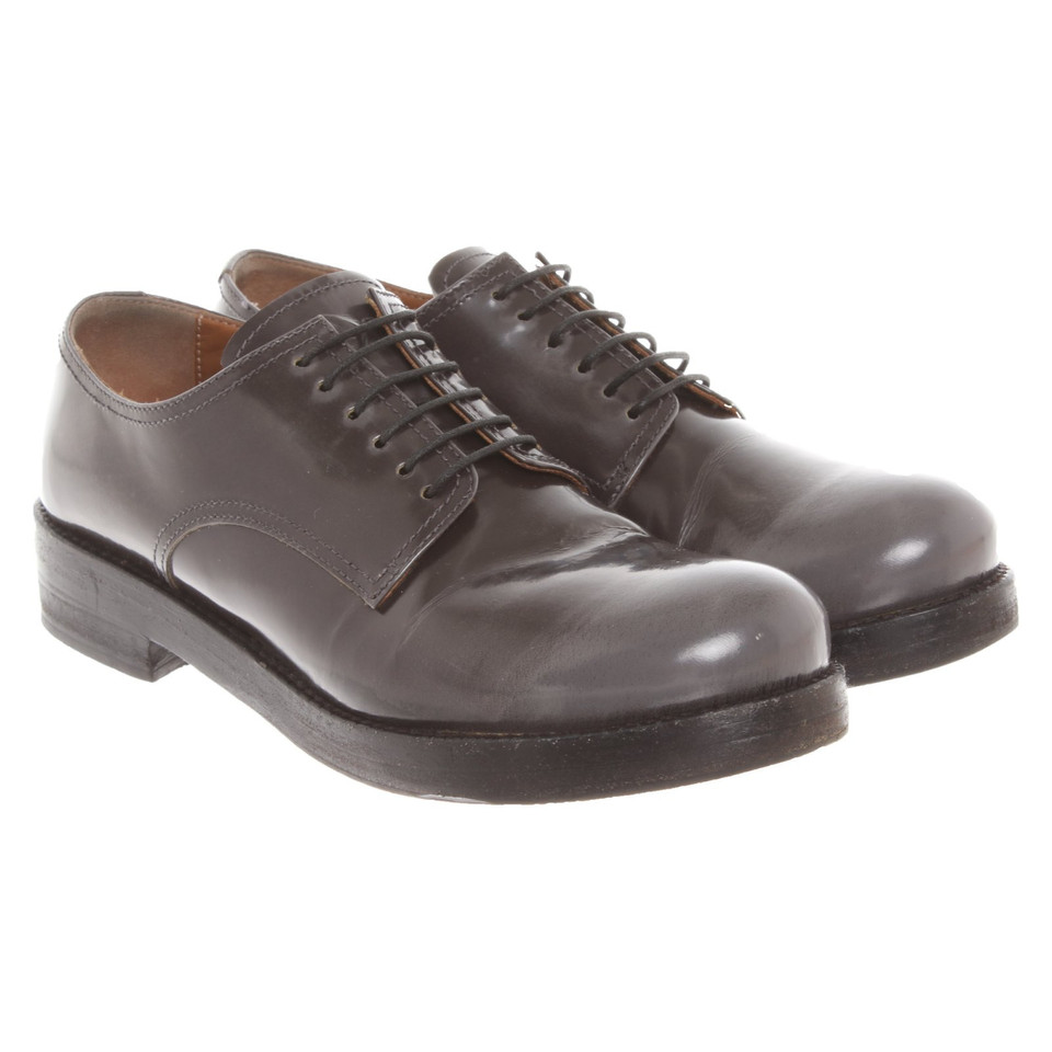 Giorgio Armani Lace-up shoes Patent leather in Grey