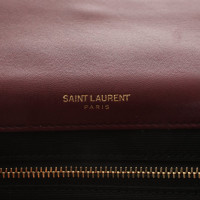 Saint Laurent Chain Bag Leer in Bordeaux