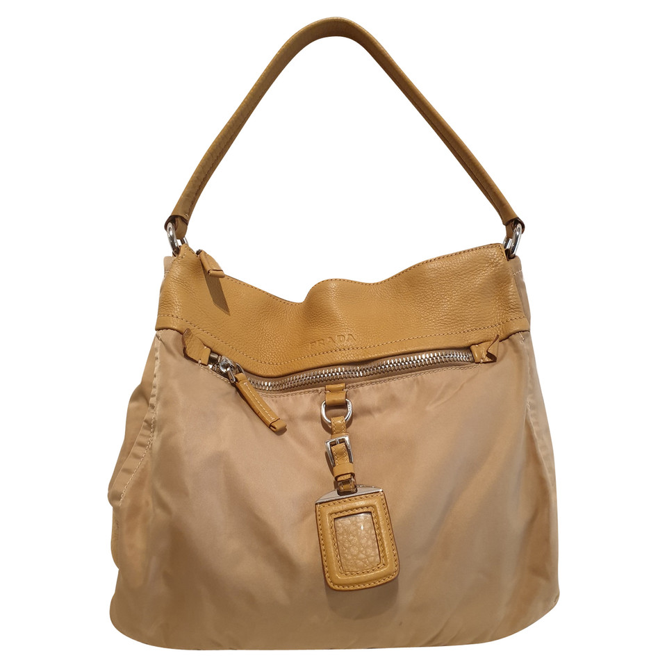 Prada Shopper aus Canvas in Beige