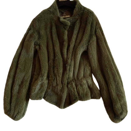 Roberto Cavalli Jacket/Coat Fur in Olive
