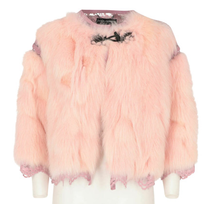 Dolce & Gabbana Veste/Manteau en Fourrure en Rose/pink
