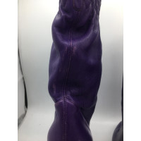 Casadei Stiefel aus Leder in Violett