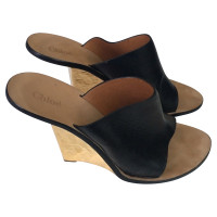 Chloé Wedges Leather in Black
