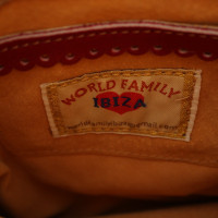 World Family Ibiza Umhängetasche aus Leder in Grau