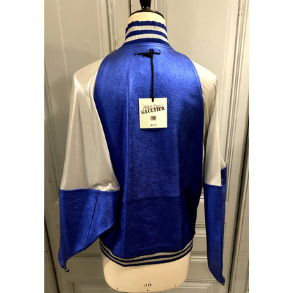 Jean Paul Gaultier Jacke/Mantel aus Lackleder in Blau