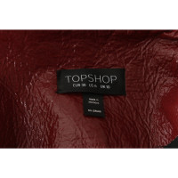 Topshop Jacke/Mantel aus Baumwolle in Rot
