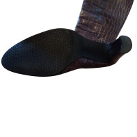 Stuart Weitzman stivali di pelle con goffratura di coccodrillo