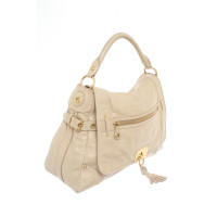 Car Shoe Handtasche aus Leder in Beige