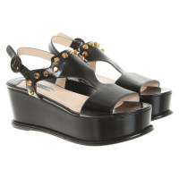 Prada Sandals Leather in Black