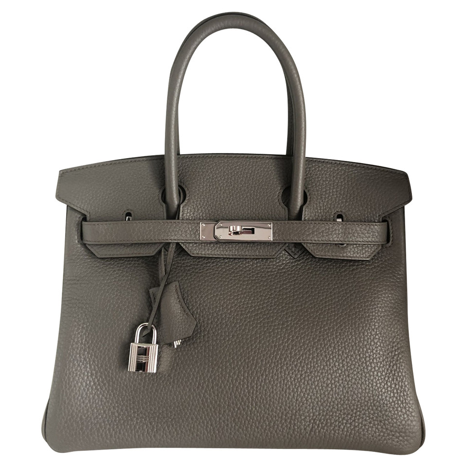 Hermès Handtasche aus Leder in Grau