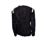 Antik Batik Jacke/Mantel aus Leder in Schwarz