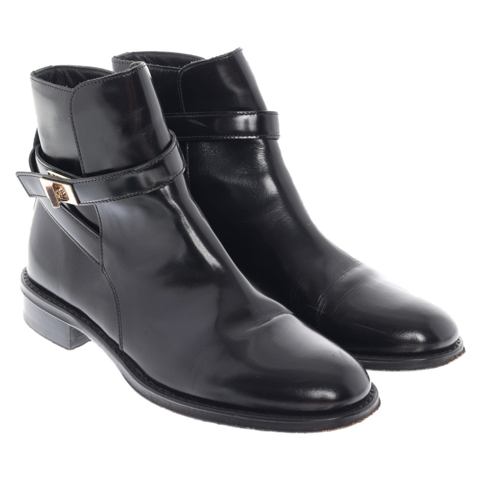 Hugo Boss Stiefeletten aus Leder in Schwarz