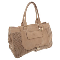 Longchamp Suede handbag with lace pattern