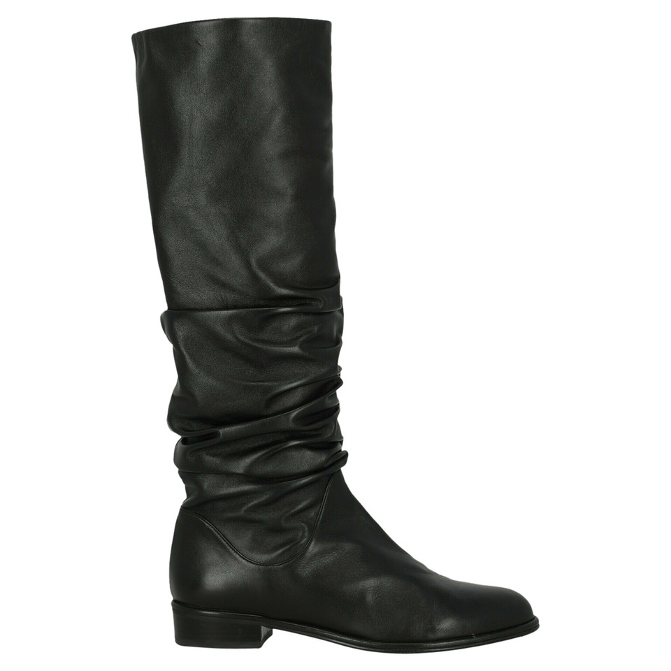 Stuart Weitzman Stiefel aus Leder in Schwarz