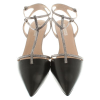 Pura Lopez Slingbacks in argento / nero