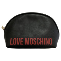 Moschino Love Clutch aus Leder in Schwarz