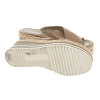 Pons Quintana Wedges Leather in Taupe