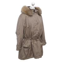 Riani Light brown coat with fur trim