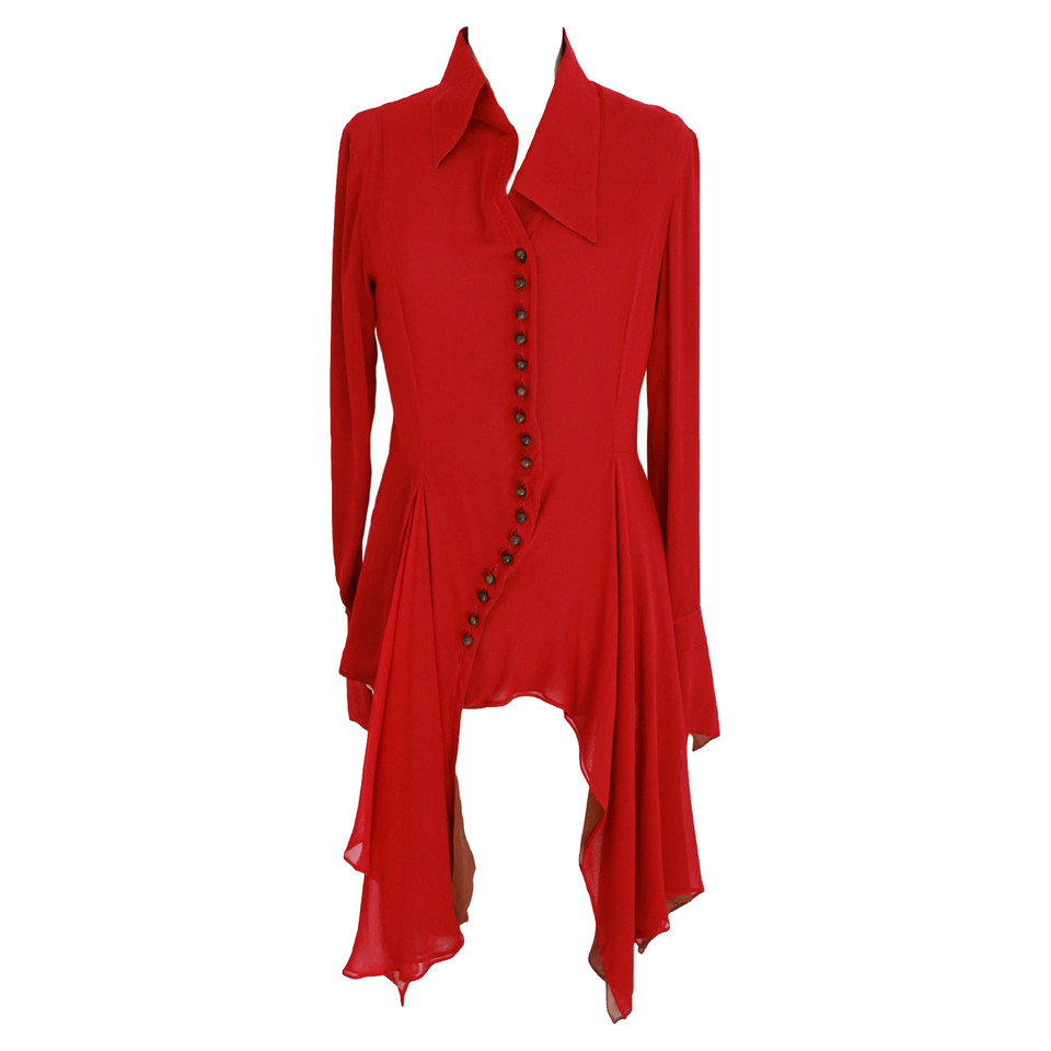Ferre Zijden blouse in rood