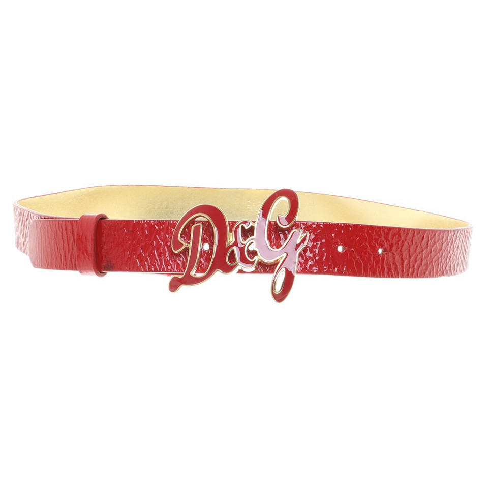 D&G ceinture en cuir verni