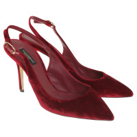 Dolce & Gabbana Velvet-pumps in red
