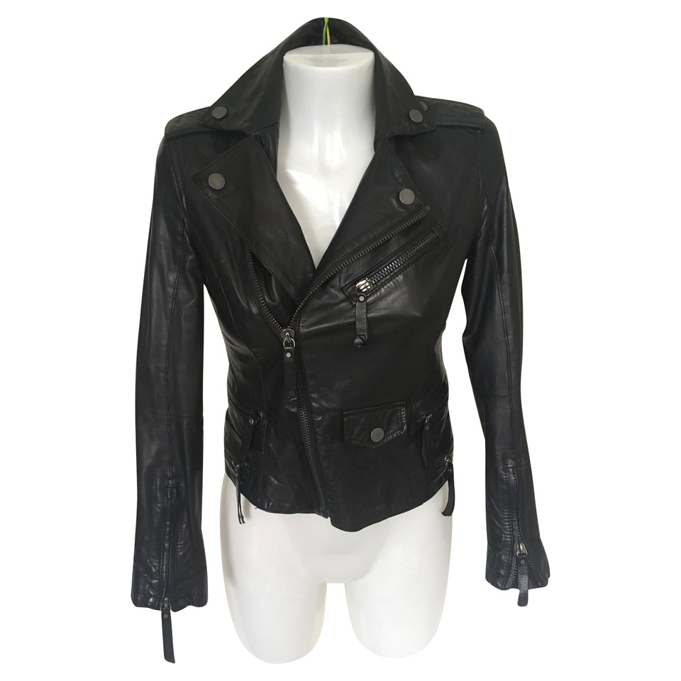 Karl Lagerfeld Lederjacke in Schwarz