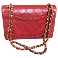 Chanel Classic Flap Bag Small Leer in Rood