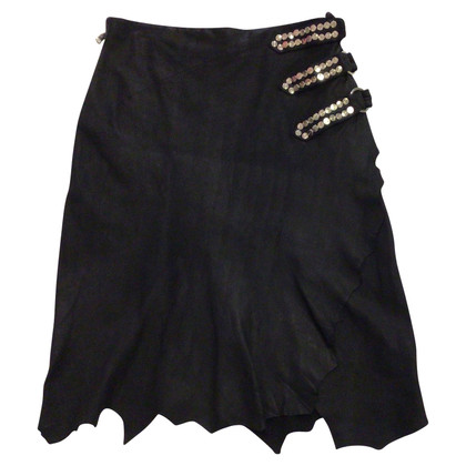 Balmain Skirt Leather in Black