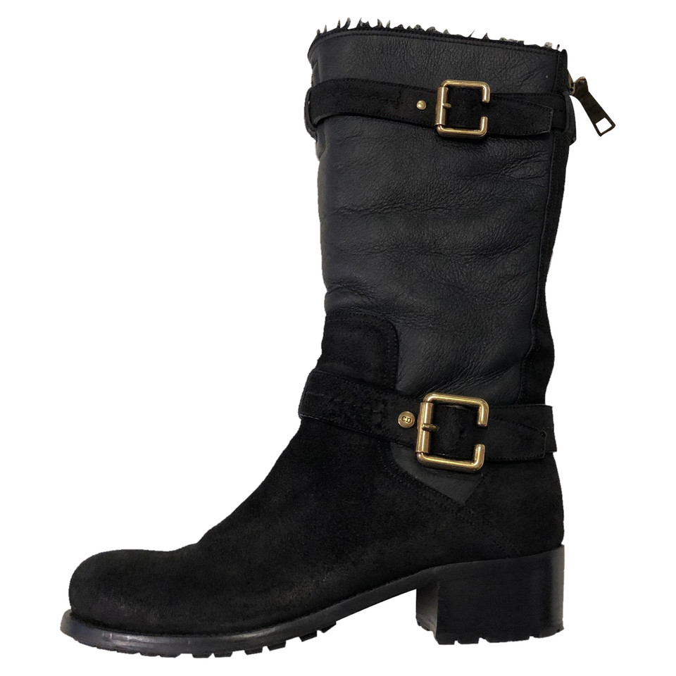 Christian Dior Bottes en Daim en Noir